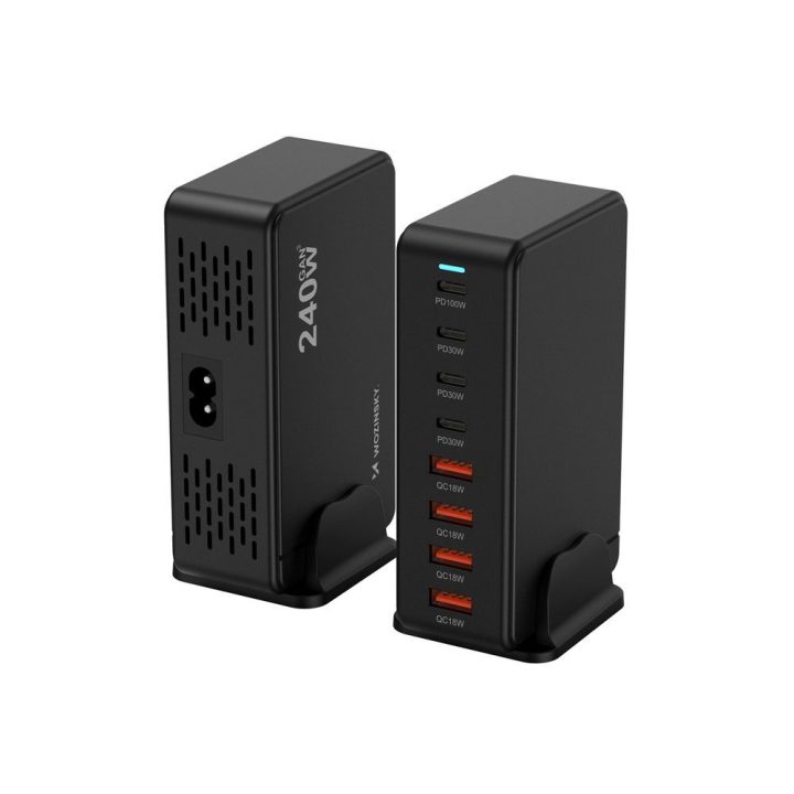 Įkrovimo stotis 240W GaN, USB-C PD 100W Wozinsky