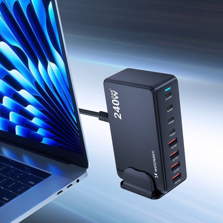 Įkrovimo stotis 240W GaN, USB-C PD 100W Wozinsky