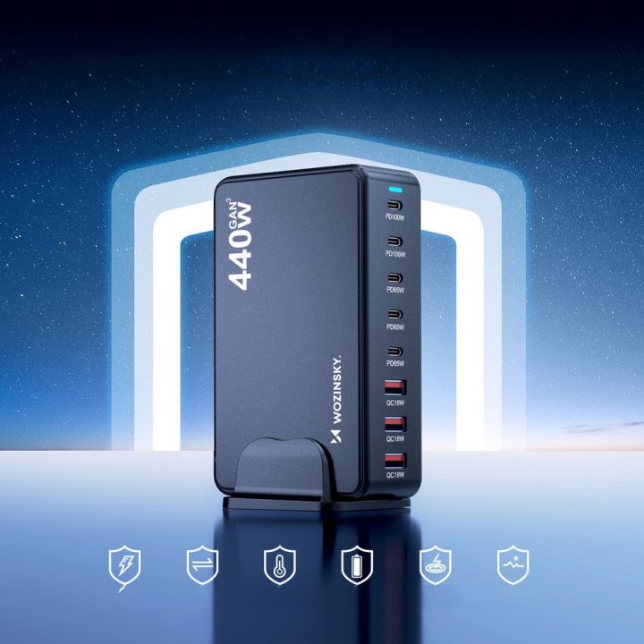 Įkroviklis QC3 440W juodas Wozinsky