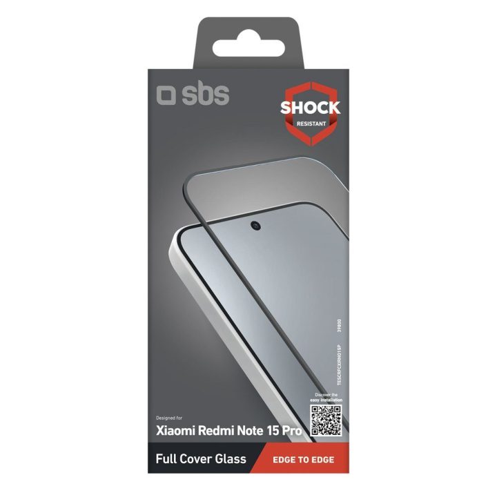 Grūdintas stiklas su juodais silikono kraštais Redmi Note 15 Pro SBS