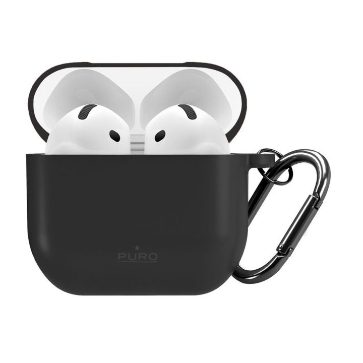 Dėklas AirPods 4 silikoninis juodas Puro