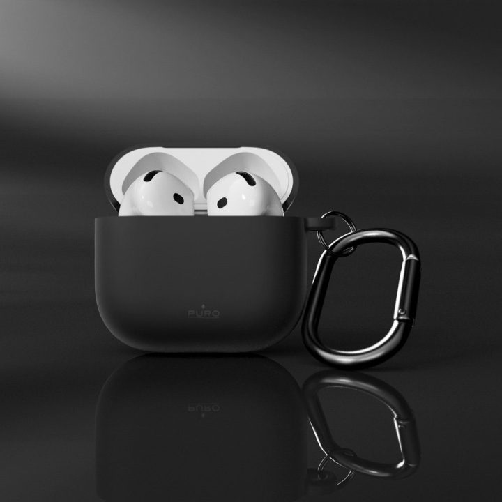 Dėklas AirPods 4 silikoninis juodas Puro