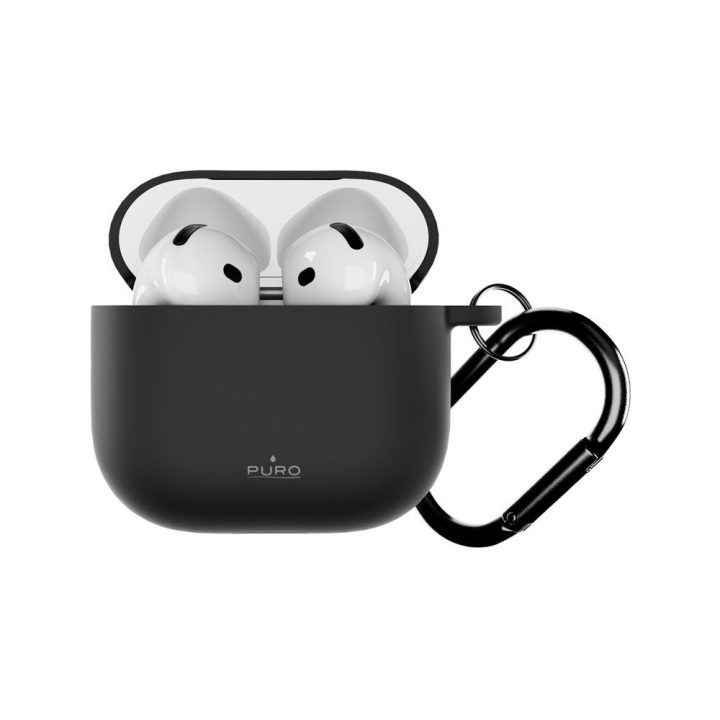Dėklas AirPods 4 silikoninis juodas Puro