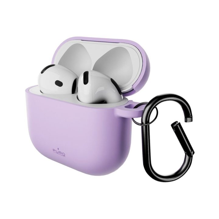 Dėklas AirPods 4 silikoninis violetinis Puro