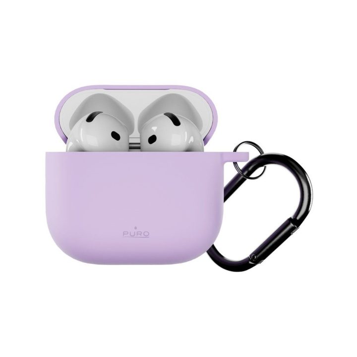 Dėklas AirPods 4 silikoninis violetinis Puro