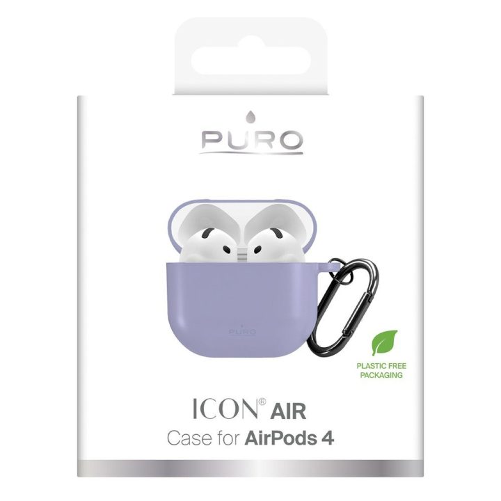 Dėklas AirPods 4 silikoninis violetinis Puro