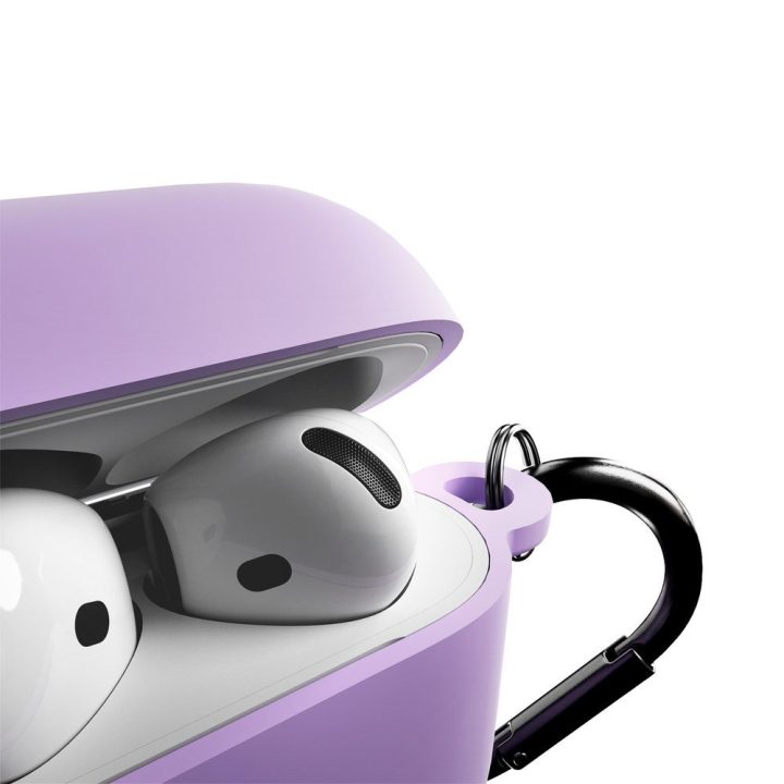 Dėklas AirPods 4 silikoninis violetinis Puro