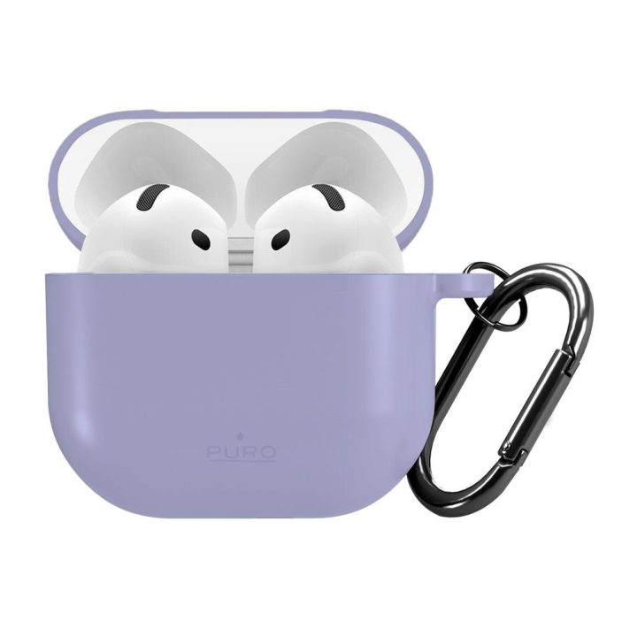 Dėklas AirPods 4 silikoninis violetinis Puro