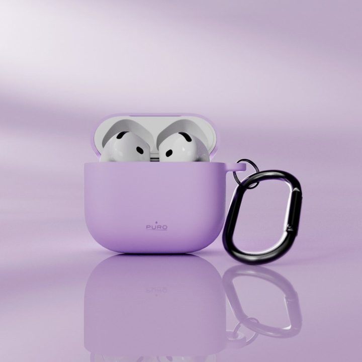 Dėklas AirPods 4 silikoninis violetinis Puro