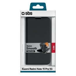 Dėklas Xiaomi Redmi Note 15 Pro su kortelių skyriumi juodas SBS