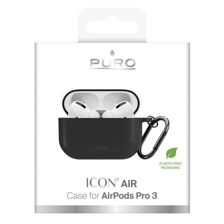 Dėklas AirPods Pro 3 silikoninis juodas Puro
