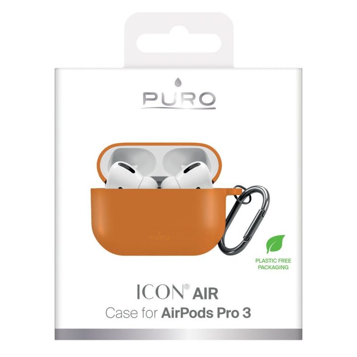Dėklas AirPods Pro 3 iš silikono oranžinis Puro
