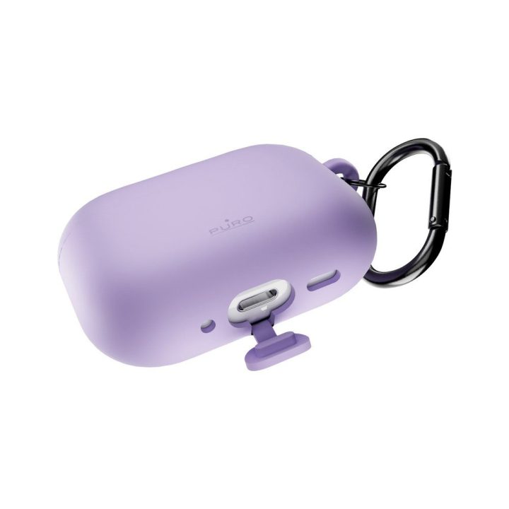 Dėklas AirPods Pro 3 su karabinu violetinis Puro