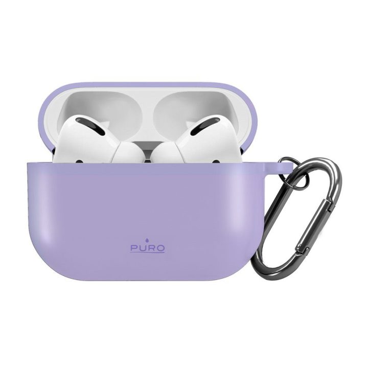 Dėklas AirPods Pro 3 su karabinu violetinis Puro
