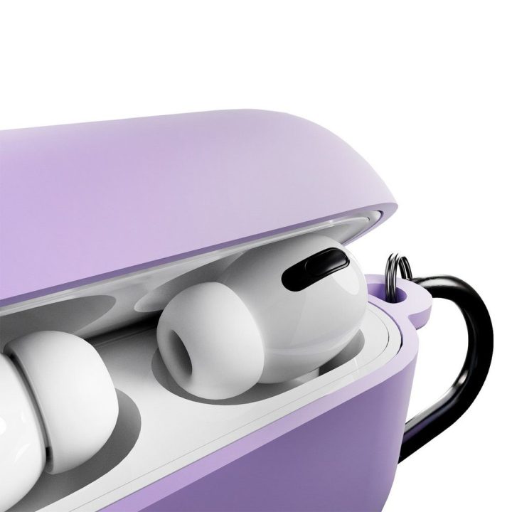 Dėklas AirPods Pro 3 su karabinu violetinis Puro