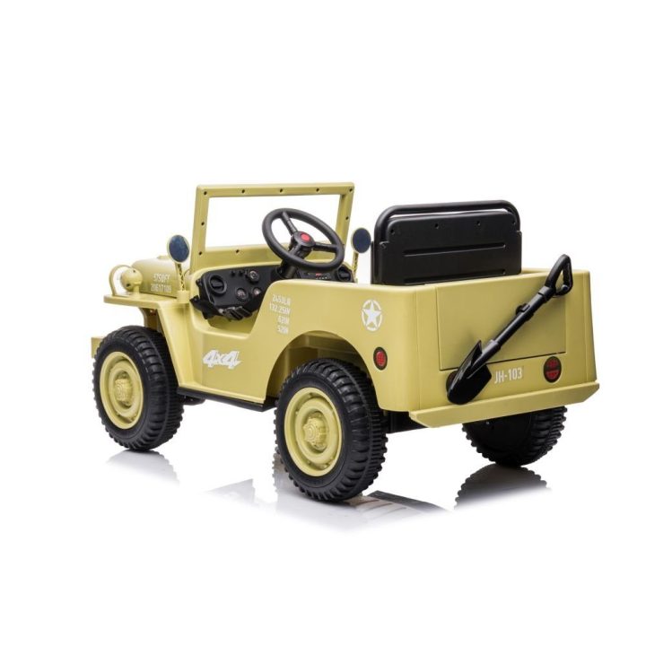 Vaikiškas elektrinis automobilis 4x4 chaki spalvos