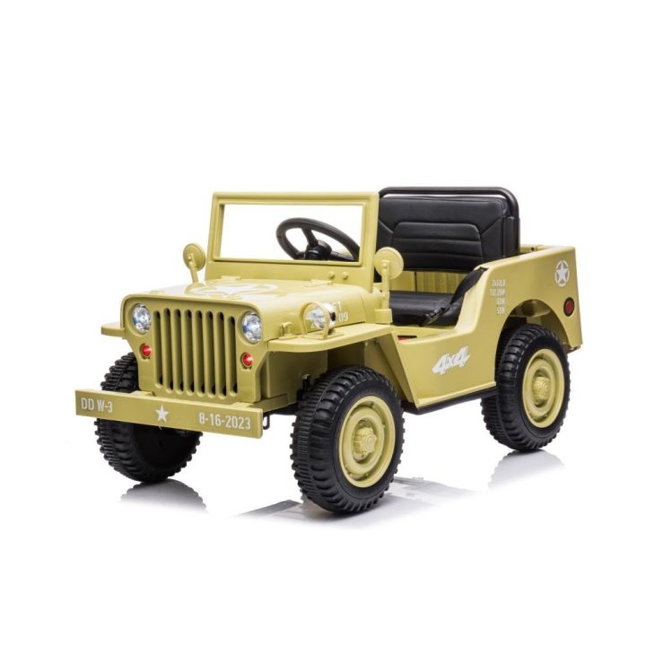 Vaikiškas elektrinis automobilis 4x4 chaki spalvos