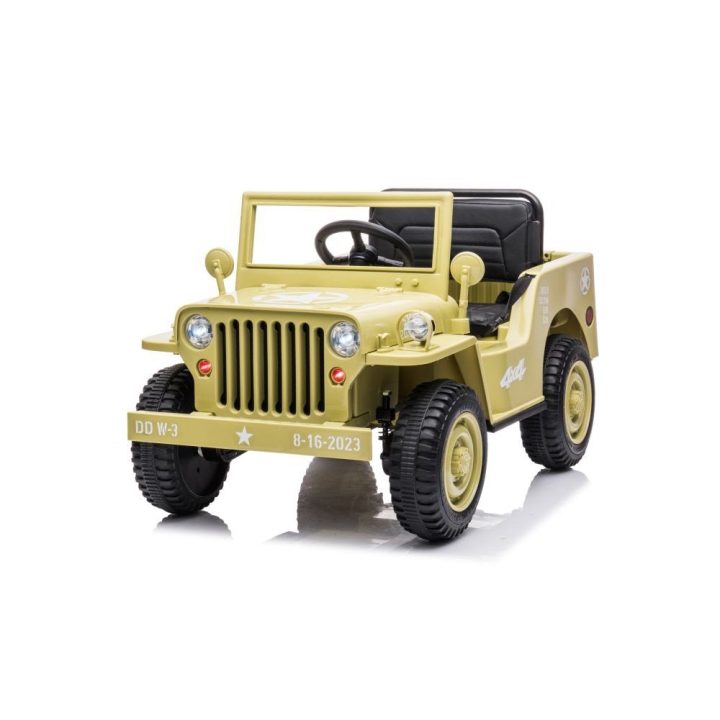 Vaikiškas elektrinis automobilis 4x4 chaki spalvos