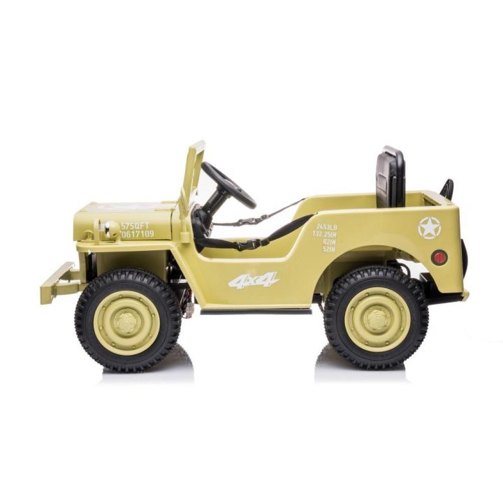 Vaikiškas elektrinis automobilis 4x4 chaki spalvos