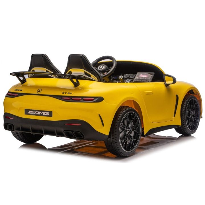 Vaikiškas elektrinis automobilis 24V geltonas Mercedes GT63 AMG