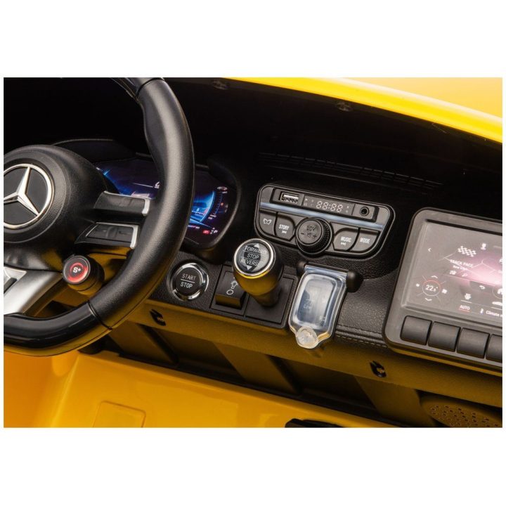 Vaikiškas elektrinis automobilis 24V geltonas Mercedes GT63 AMG
