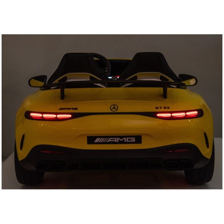 Vaikiškas elektrinis automobilis 24V geltonas Mercedes GT63 AMG