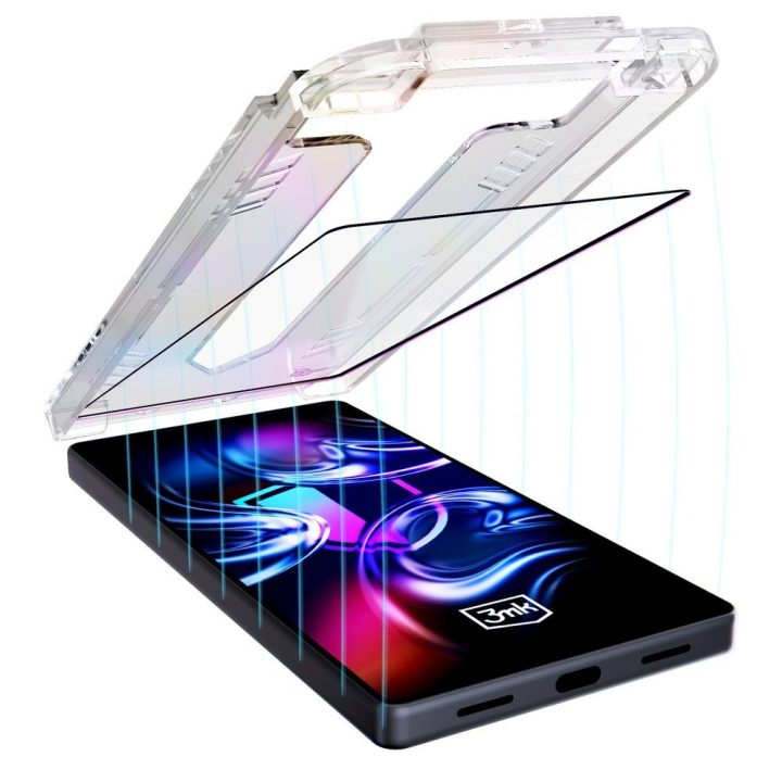 Grūdintas stiklas iPhone 12/12 Pro su 9H ir montažiniu rėmeliu 3mk