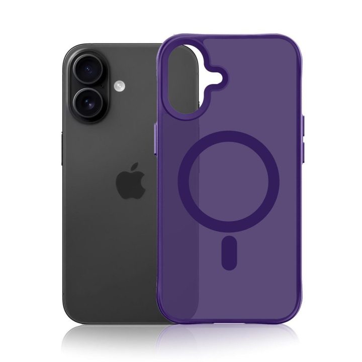 Dėklas MagSafe pusiau permatomas violetinis 3mk