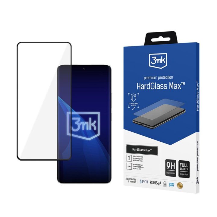 Grūdintas stiklas visam ekranui Xiaomi Redmi Note 13 Pro+ 9H 0,3 mm 3mk HardGlass Max
