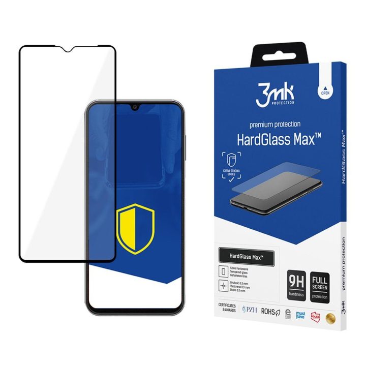 Grūdintas apsauginis stiklas pilnos aprėpties Galaxy A14 9H HardGlass Max