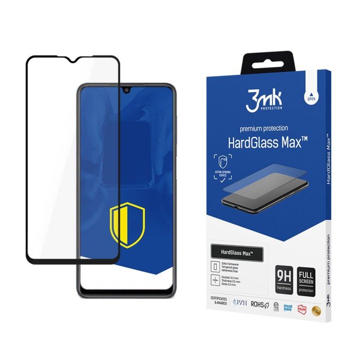 Grūdintas viso ekrano stiklas 9H juodas 3mk HardGlass Max