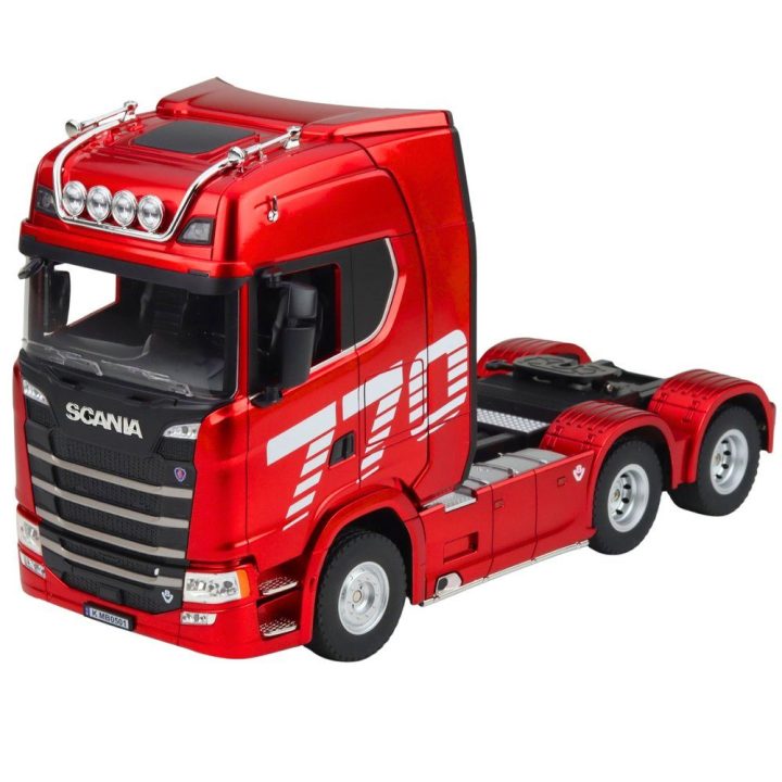Vaikiškas nuotoliniu būdu valdomas sunkvežimis raudonas 1:18 Scania Huina 1501