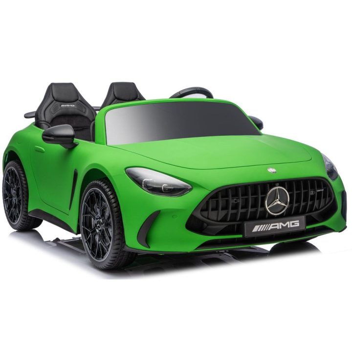 Vaikiška elektrinė mašina 24V, tylus variklis, matinė žalia Mercedes
