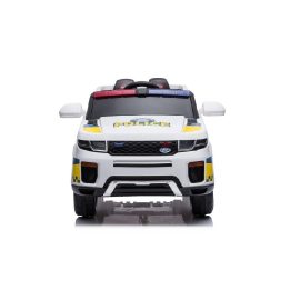 Vaikiškas elektrinis policijos automobilis baltas