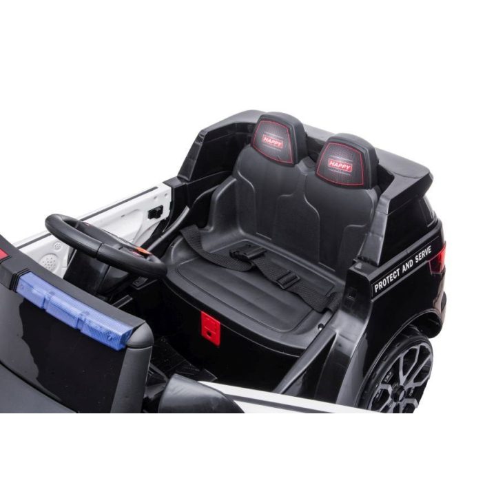 Vaikiškas elektrinis policijos automobilis baltas