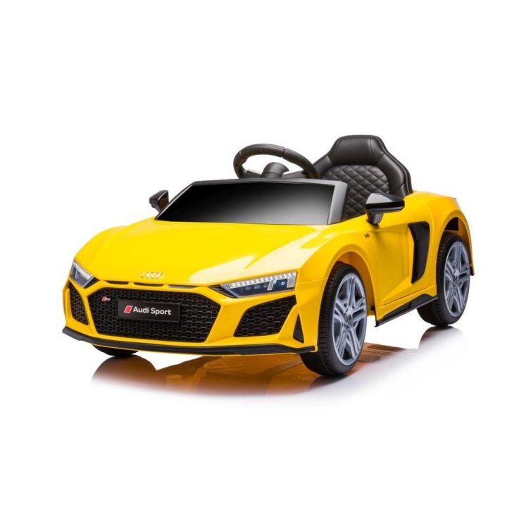 Vaikiškas elektrinis automobilis geltonas 14 kg Audi