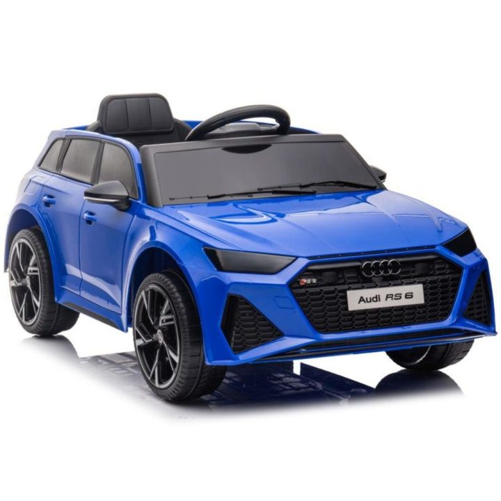 Vaikiškas akumuliatorinis automobilis mėlynas Audi RS6