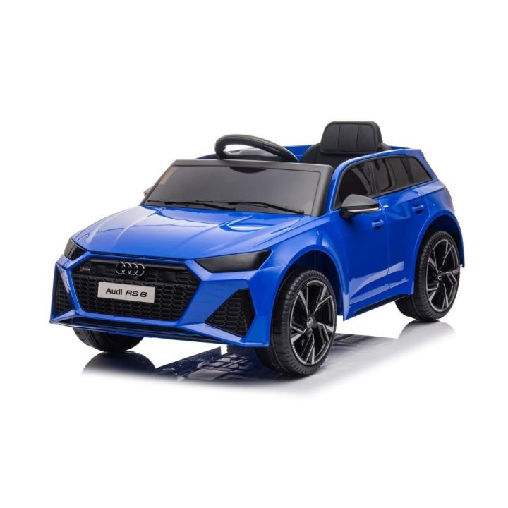 Vaikiškas akumuliatorinis automobilis mėlynas Audi RS6