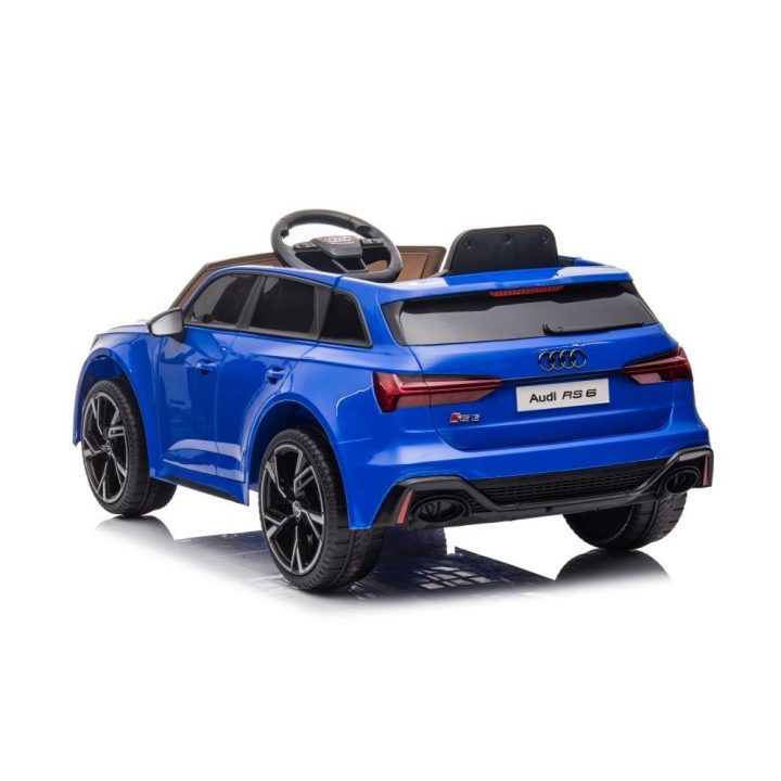 Vaikiškas akumuliatorinis automobilis mėlynas Audi RS6