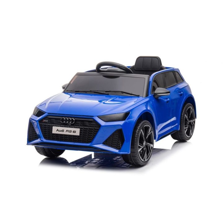 Vaikiškas akumuliatorinis automobilis mėlynas Audi RS6