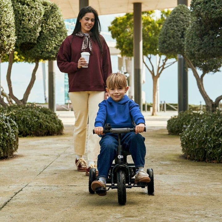 Triratukas 6in1 su sėdyne 360° tamsiai mėlynas Kinderkraft