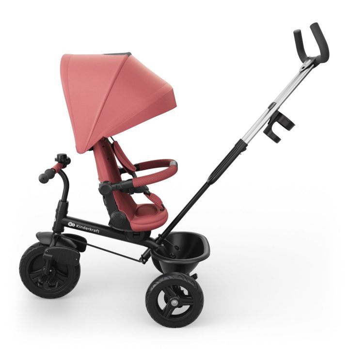 Triratukas 6in1 su 360° sėdyne rožinis Kinderkraft ASTON 2 PLUS