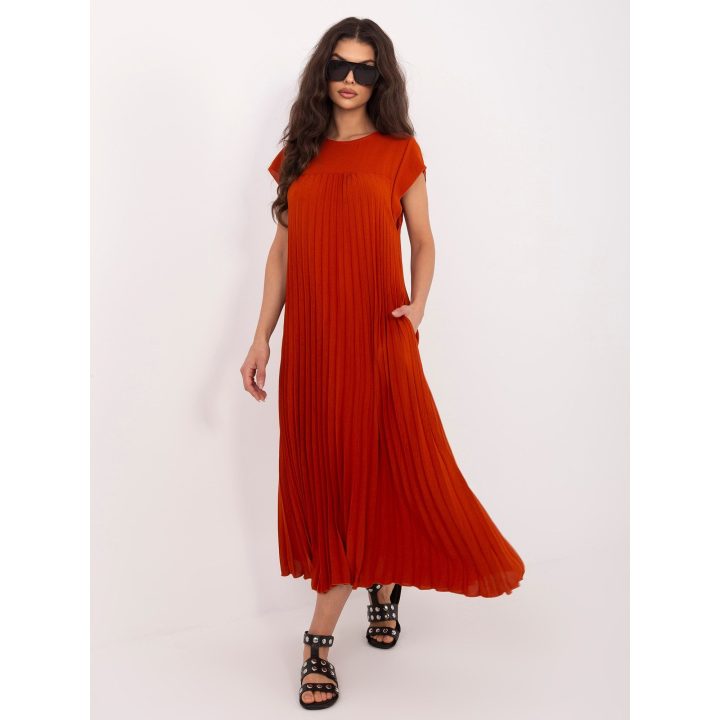 Moteriška suknelė universalus dydis tamsiai oranžinės spalvos