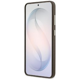 Dėklas skirtas Samsung Galaxy S26 iš dirbtinės odos rudos spalvos Guess