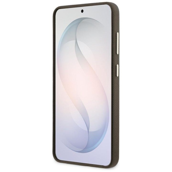 Dėklas skirtas Samsung Galaxy S26 iš dirbtinės odos rudos spalvos Guess