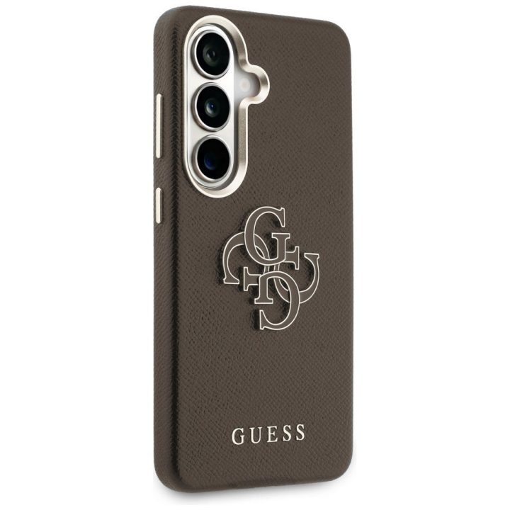 Dėklas skirtas Samsung Galaxy S26+ iš dirbtinės odos rudos Guess