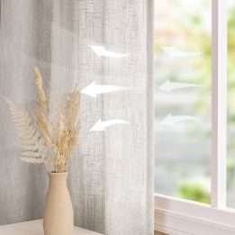 Užuolaida su klostėmis 140×250 cm iš viskozės kreminės spalvos