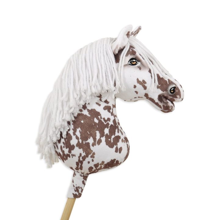 Hobby horse arkliukas Super Hobby Horse Premium – rudas leopardinis arkliukas su baltais karčiais A3