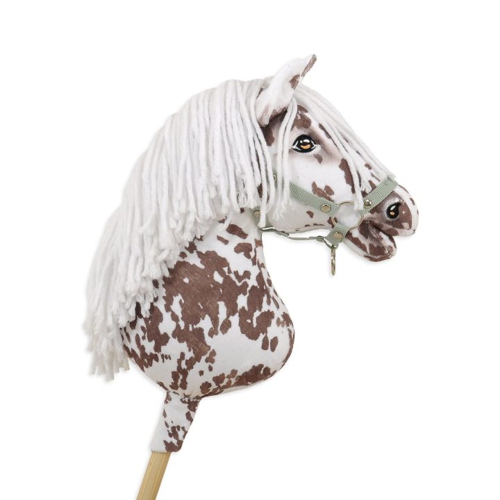 Hobby horse arkliukas Super Hobby Horse Premium – rudas leopardinis arkliukas su baltais karčiais A3