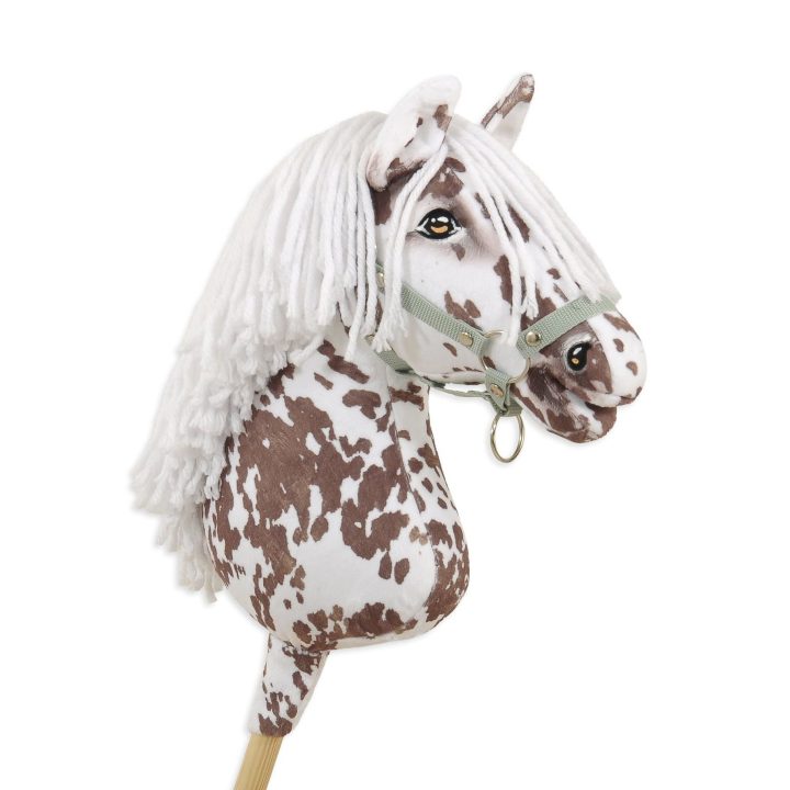 Hobby horse arkliukas Super Hobby Horse Premium – rudas leopardinis arkliukas su baltais karčiais A3